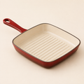 MOCHOO 25 cm Enameled Cast Iron Steak Pan – 1.8 L