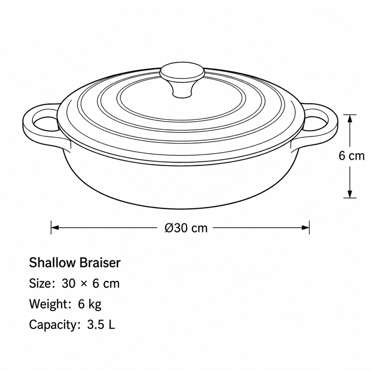MOCHOO 30 cm Enameled Cast Iron Seafood Pot – 3.5 L