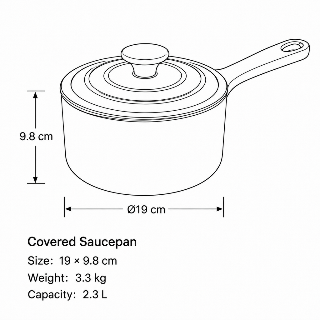 MOCHOO 19 cm Enameled Cast Iron Milk Pot – 2.3 L