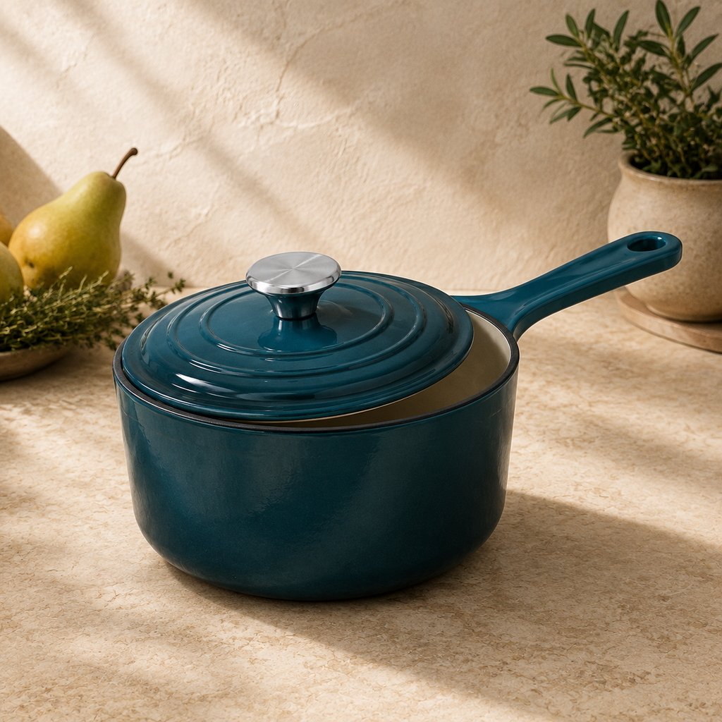 MOCHOO 19 cm Enameled Cast Iron Milk Pot – 2.3 L