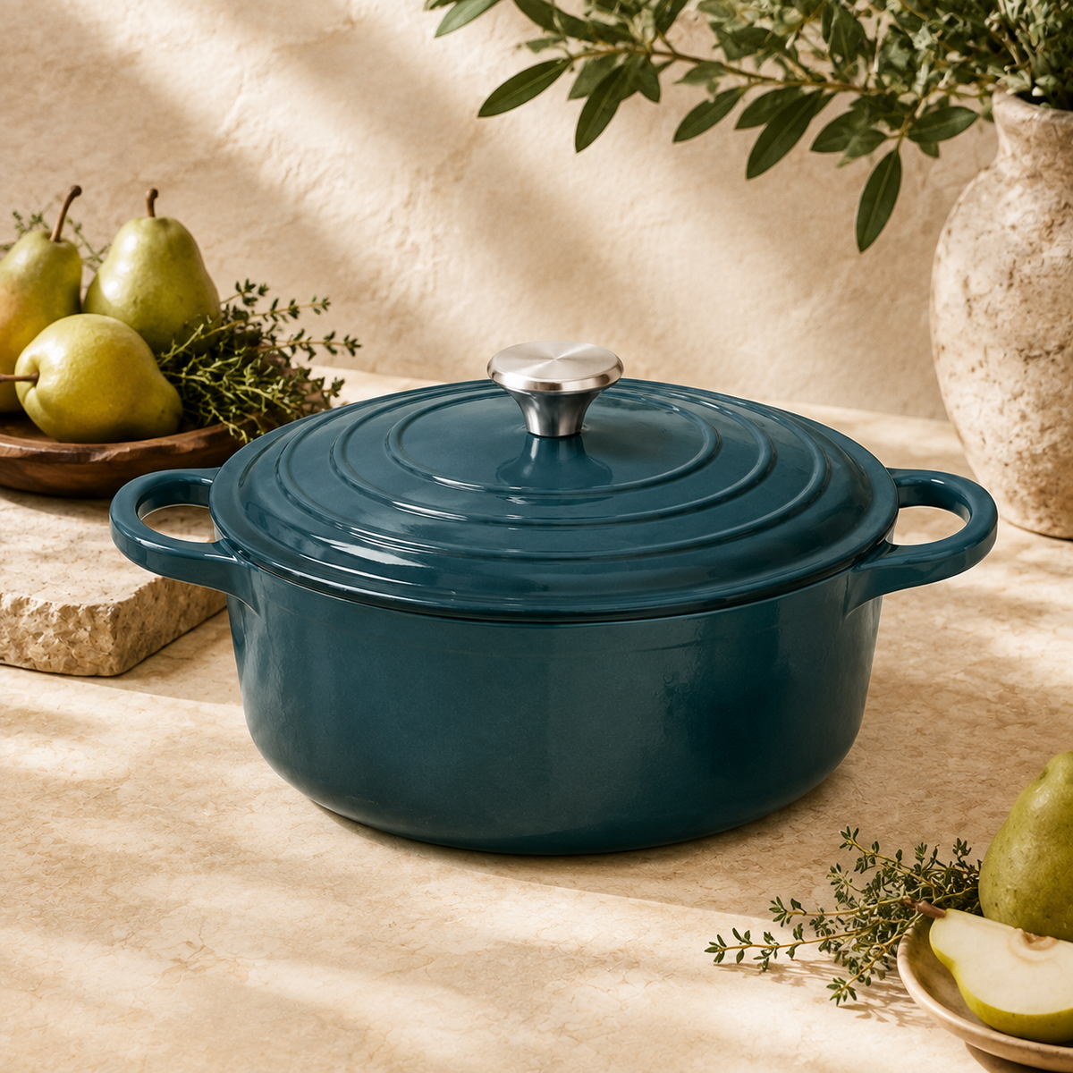 MOCHOO 26 cm Enameled Cast Iron Family Pot (Mama Pot) – 5.0 L