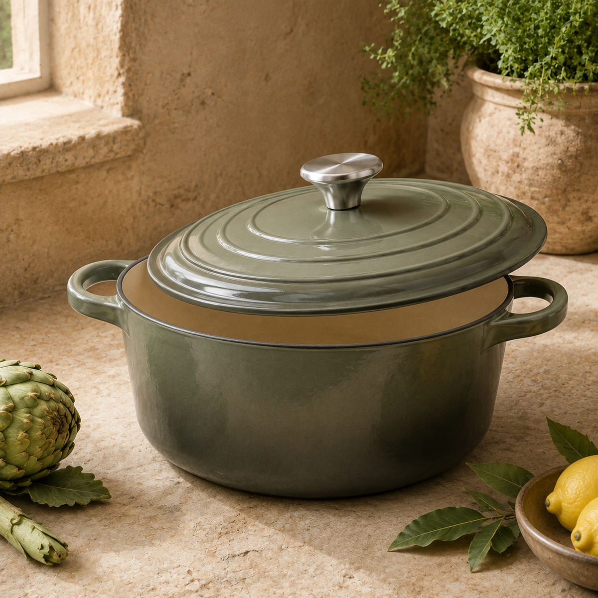 MOCHOO 26 cm Enameled Cast Iron Family Pot (Mama Pot) – 5.0 L