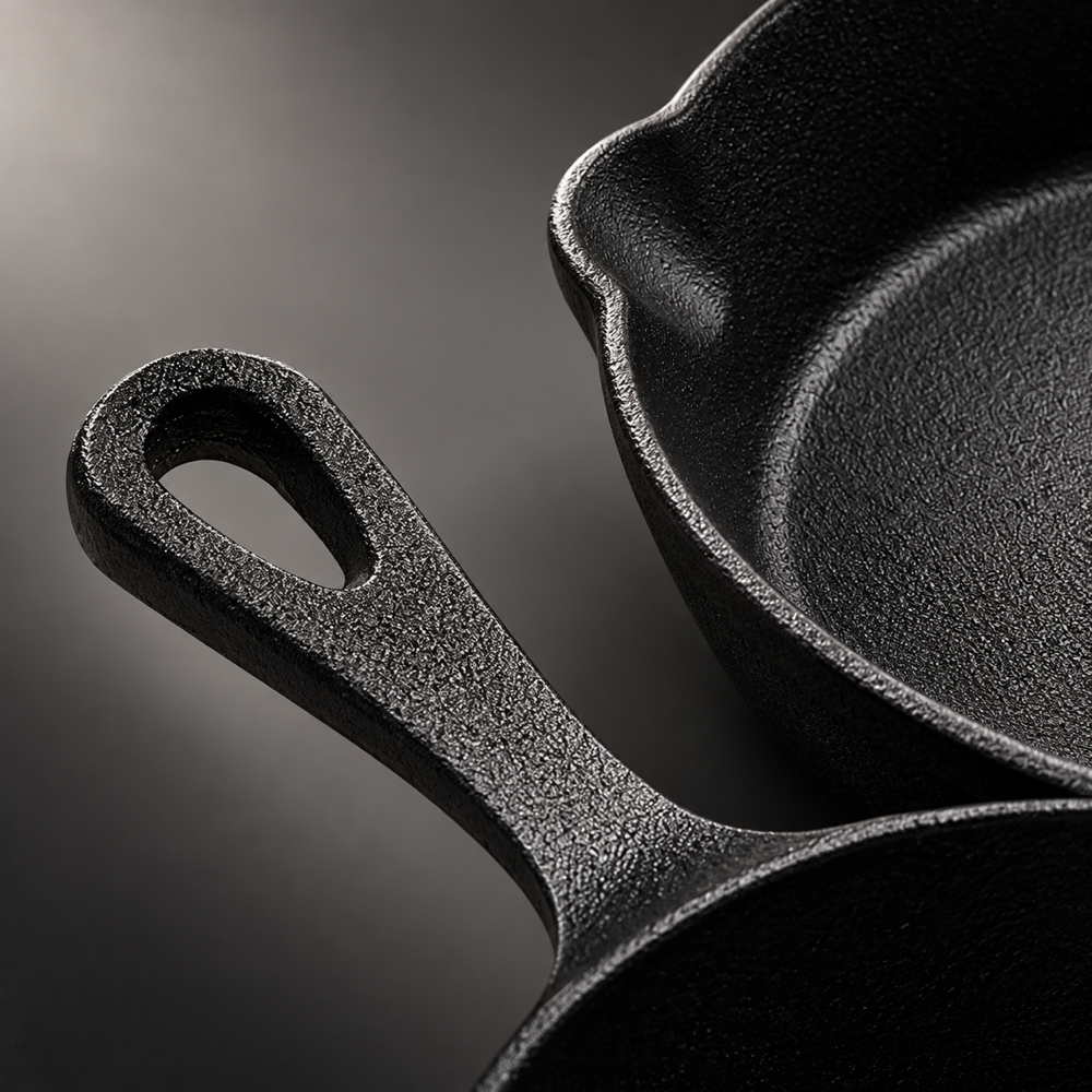 MOCHOO 3-Piece Cast Iron Skillet Set – 6, 8 & 10 Inch
