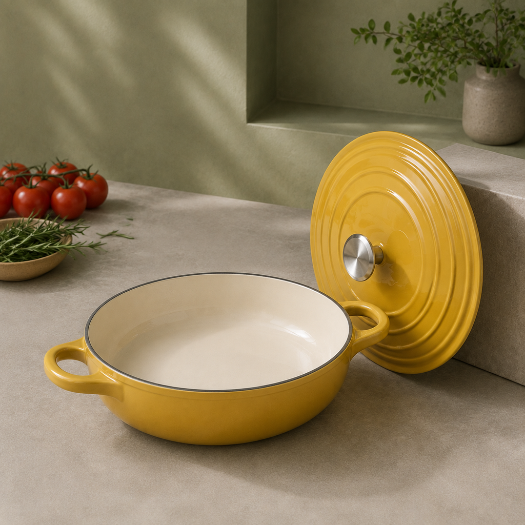 MOCHOO 30 cm Enameled Cast Iron Seafood Pot – 3.5 L