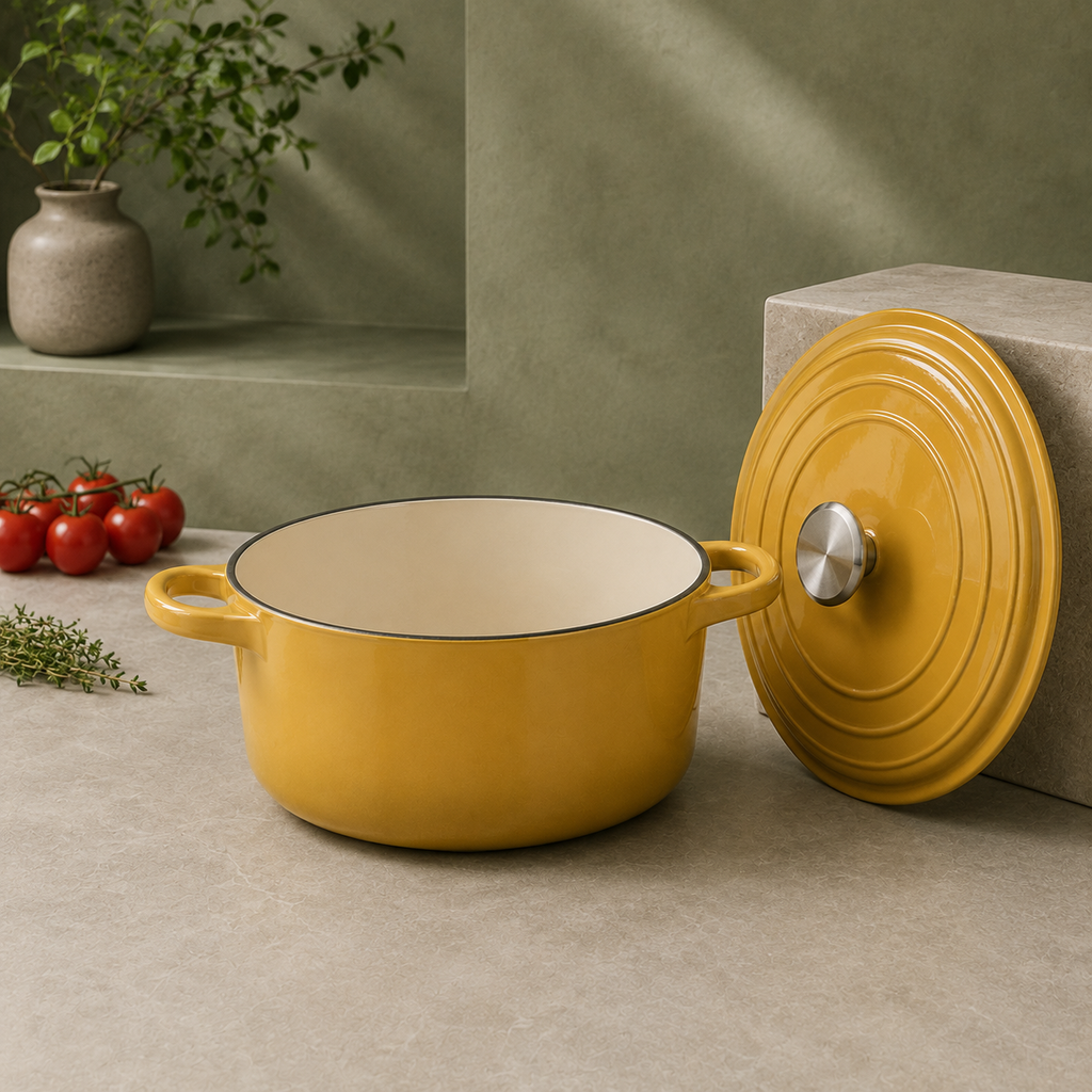MOCHOO 24 cm Enameled Cast Iron Stew Pot – 4.5 L