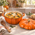MOCHOO Pumpkin Enameled Cast Iron Casserole – 16, 20 & 25 cm