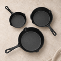 MOCHOO 3-Piece Cast Iron Skillet Set – 6, 8 & 10 Inch