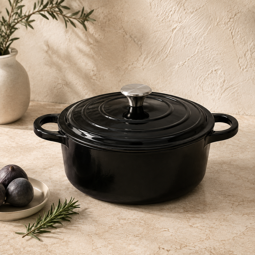 MOCHOO 24 cm Enameled Cast Iron Stew Pot – 4.5 L