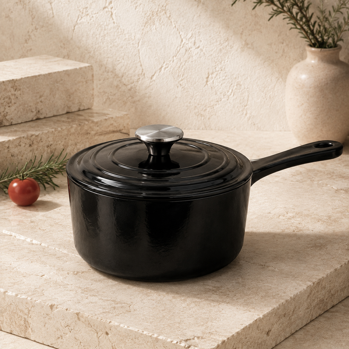 MOCHOO 19 cm Enameled Cast Iron Milk Pot – 2.3 L