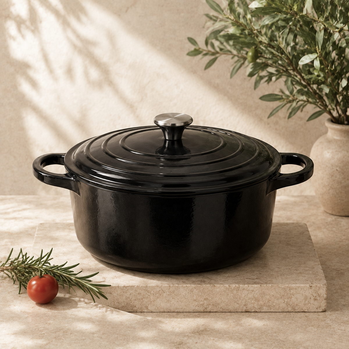 MOCHOO 26 cm Enameled Cast Iron Family Pot (Mama Pot) – 5.0 L