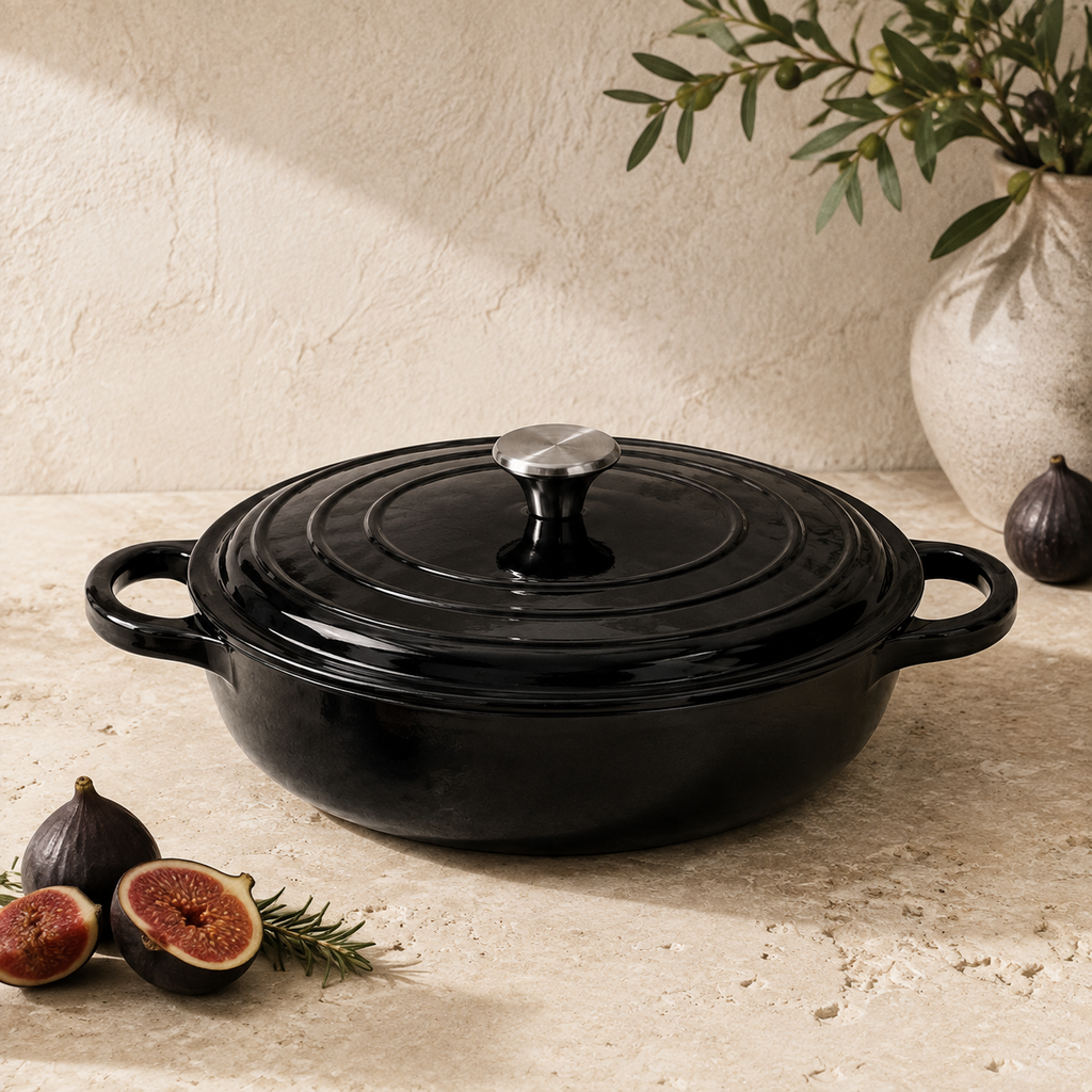 MOCHOO 30 cm Enameled Cast Iron Seafood Pot – 3.5 L