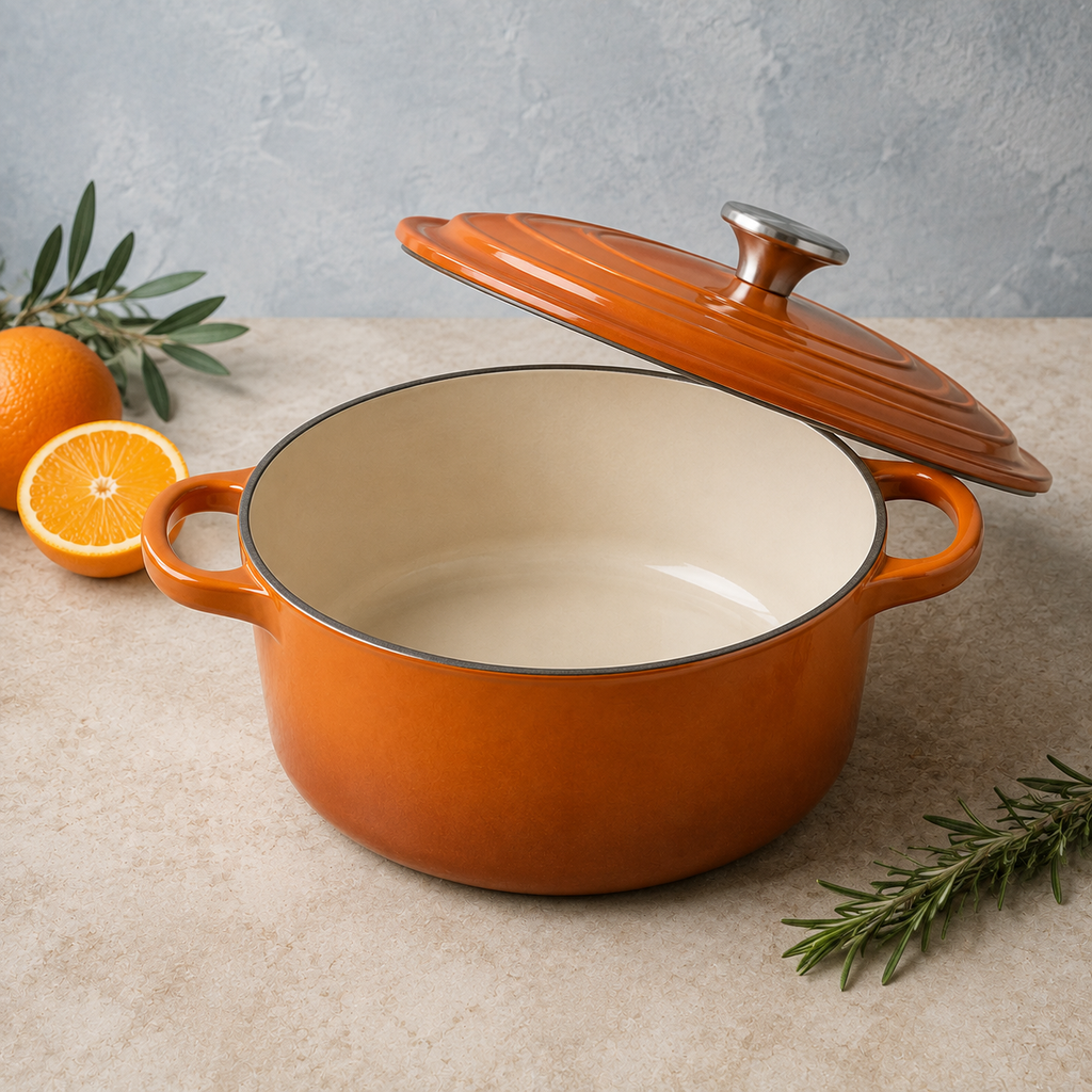 MOCHOO 24 cm Enameled Cast Iron Stew Pot – 4.5 L