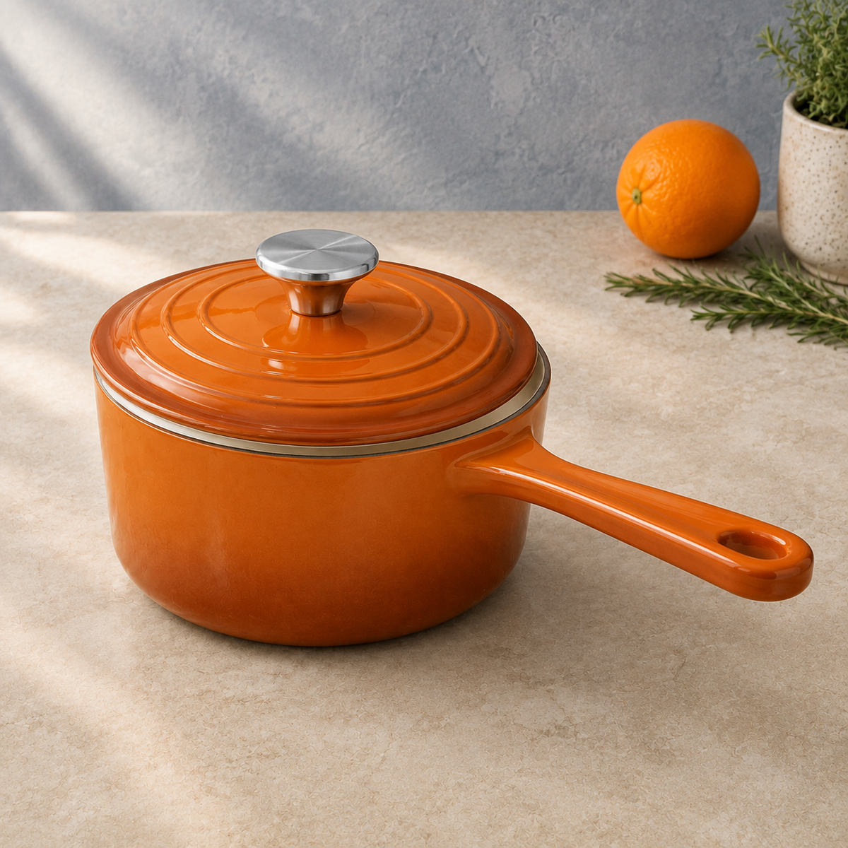 MOCHOO 19 cm Enameled Cast Iron Milk Pot – 2.3 L