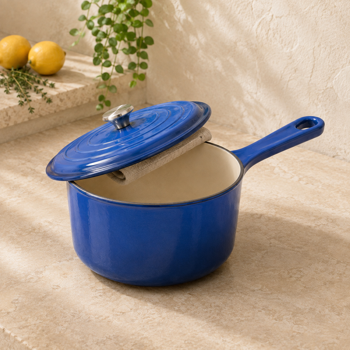 MOCHOO 19 cm Enameled Cast Iron Milk Pot – 2.3 L
