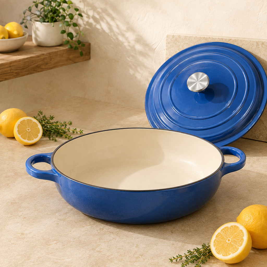 MOCHOO 30 cm Enameled Cast Iron Seafood Pot – 3.5 L