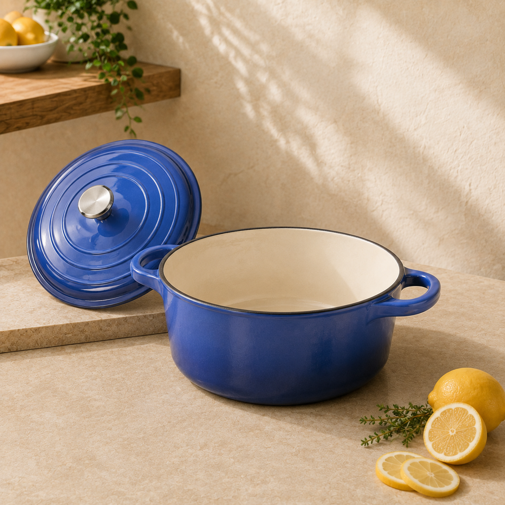 MOCHOO 24 cm Enameled Cast Iron Stew Pot – 4.5 L