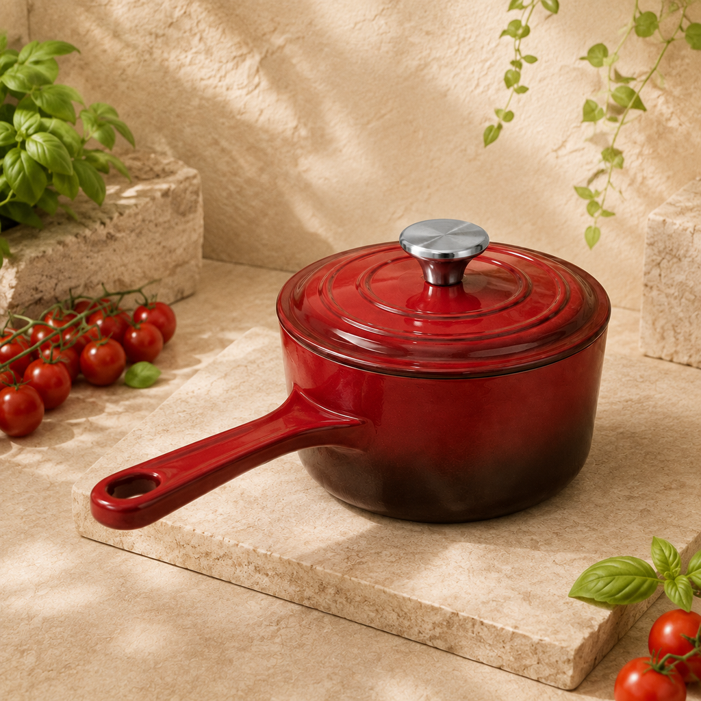 MOCHOO 19 cm Enameled Cast Iron Milk Pot – 2.3 L