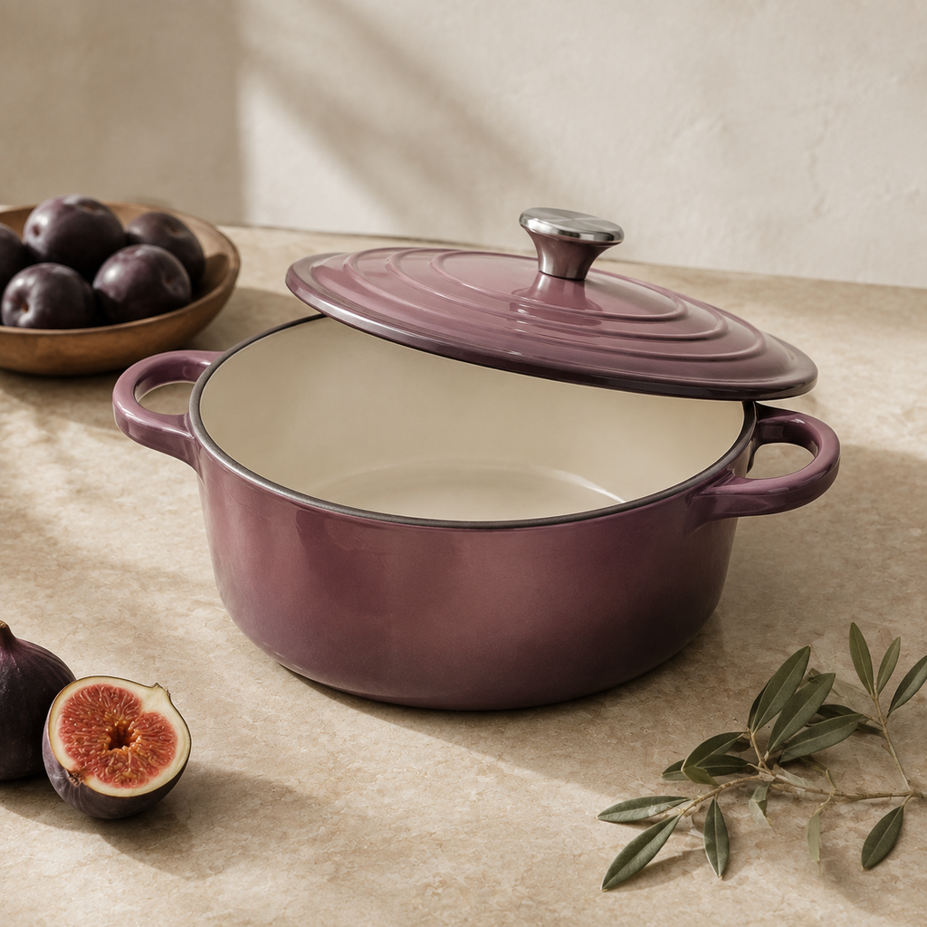MOCHOO 24 cm Enameled Cast Iron Stew Pot – 4.5 L