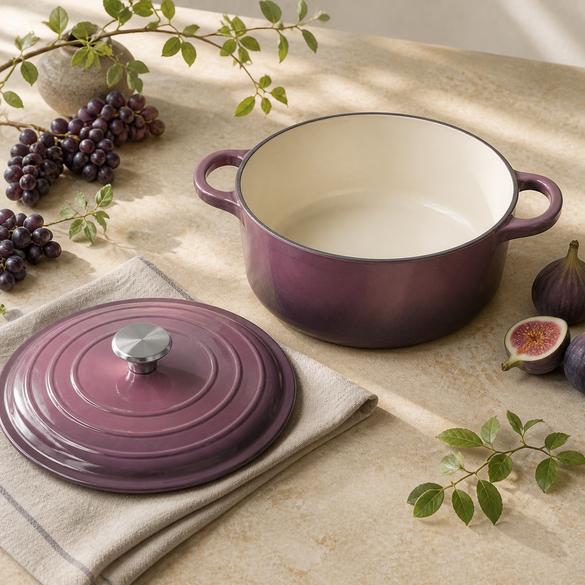 MOCHOO 26 cm Enameled Cast Iron Family Pot (Mama Pot) – 5.0 L