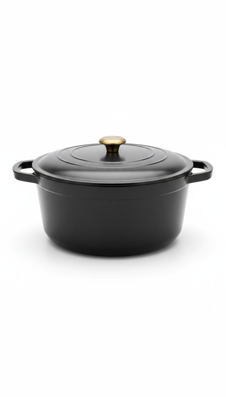 Dutch oven in graphite black enamel
