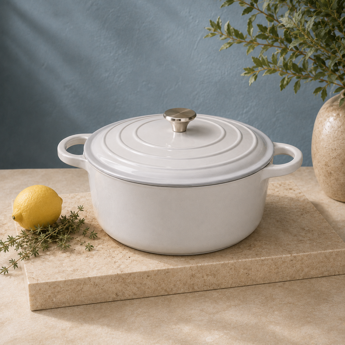 MOCHOO 26 cm Enameled Cast Iron Family Pot (Mama Pot) – 5.0 L
