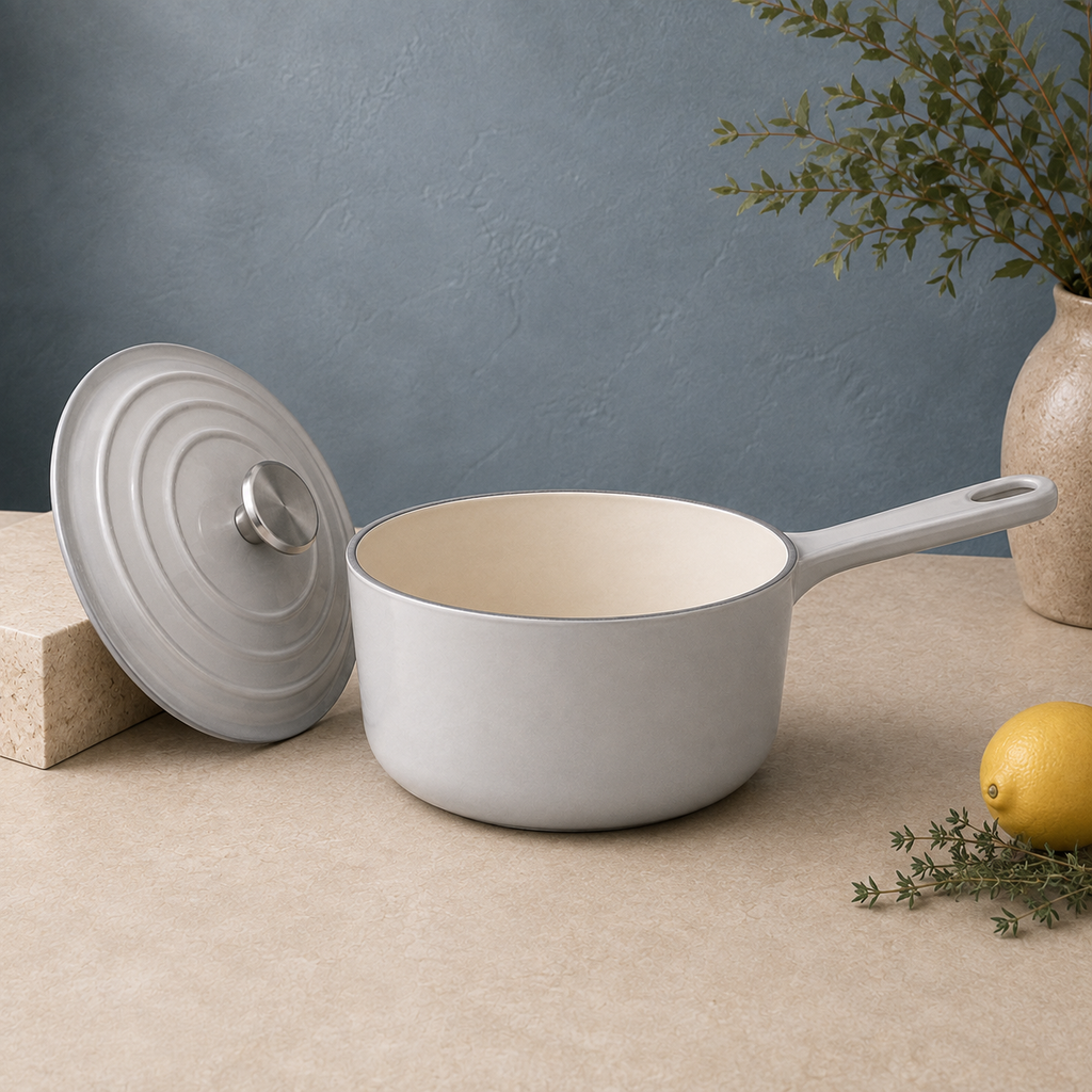 MOCHOO 19 cm Enameled Cast Iron Milk Pot – 2.3 L