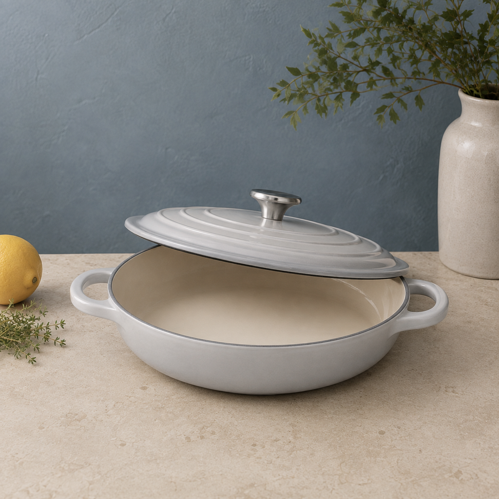 MOCHOO 30 cm Enameled Cast Iron Seafood Pot – 3.5 L