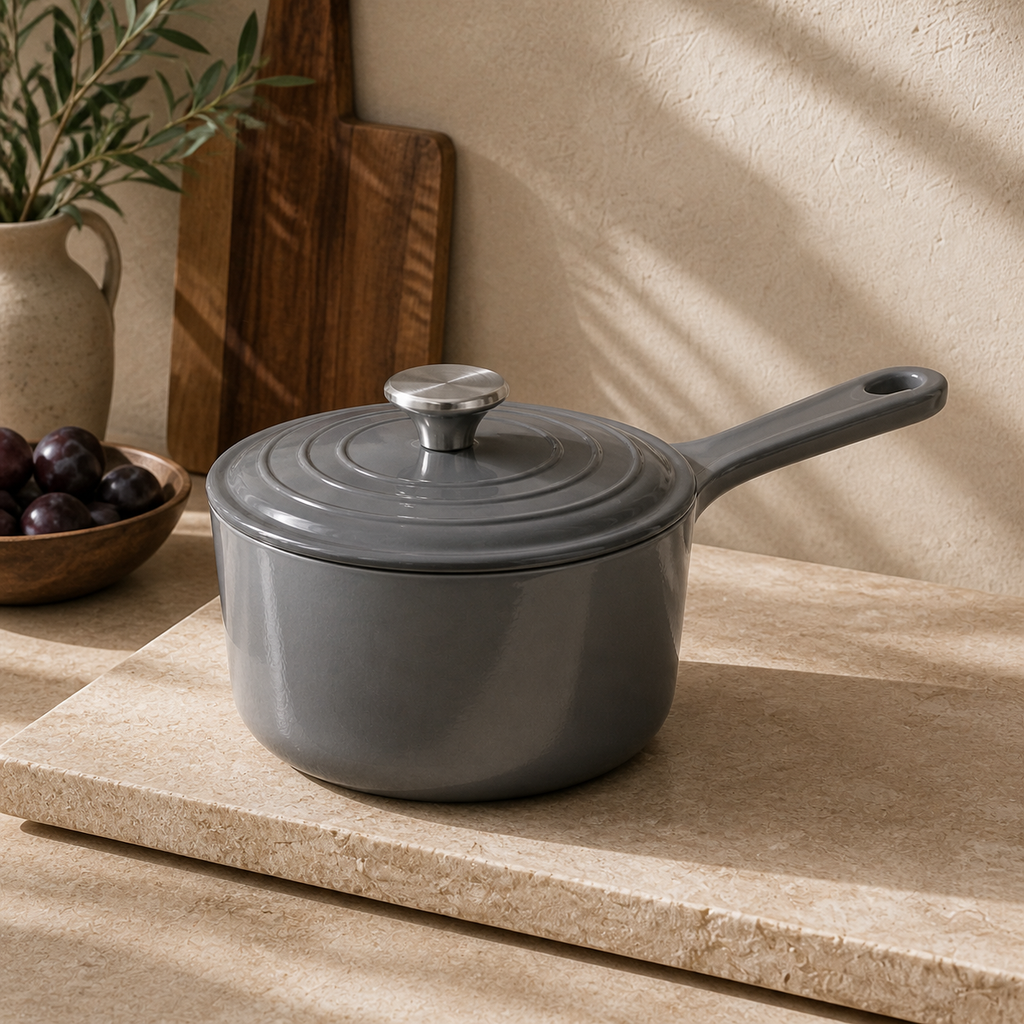 MOCHOO 19 cm Enameled Cast Iron Milk Pot – 2.3 L