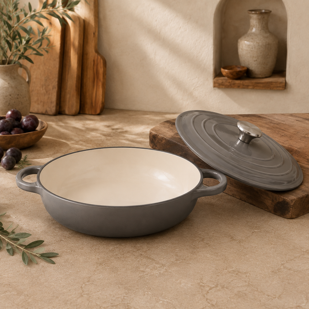 MOCHOO 30 cm Enameled Cast Iron Seafood Pot – 3.5 L
