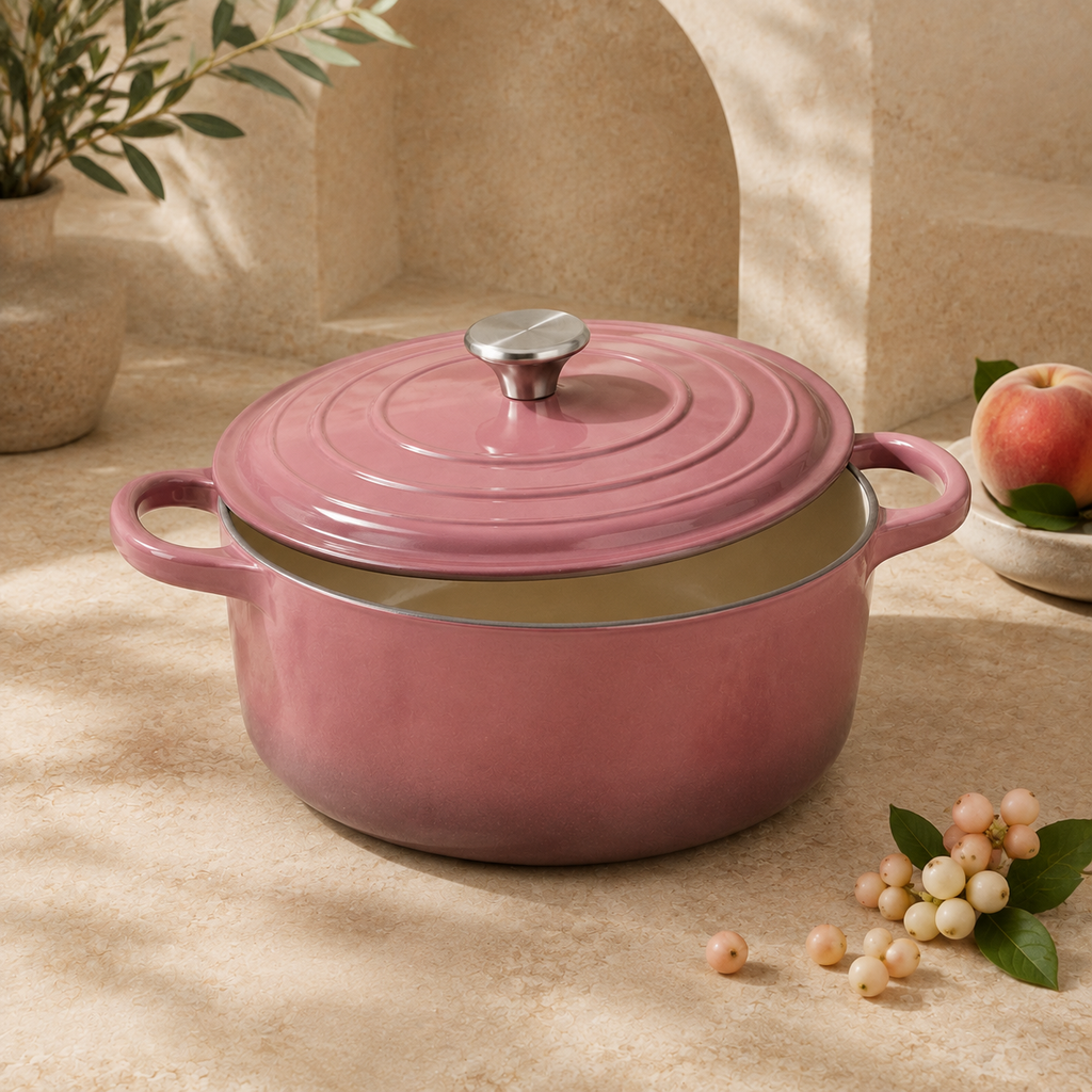 MOCHOO 24 cm Enameled Cast Iron Stew Pot – 4.5 L