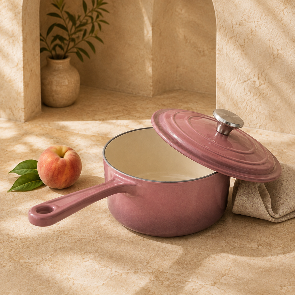 MOCHOO 19 cm Enameled Cast Iron Milk Pot – 2.3 L