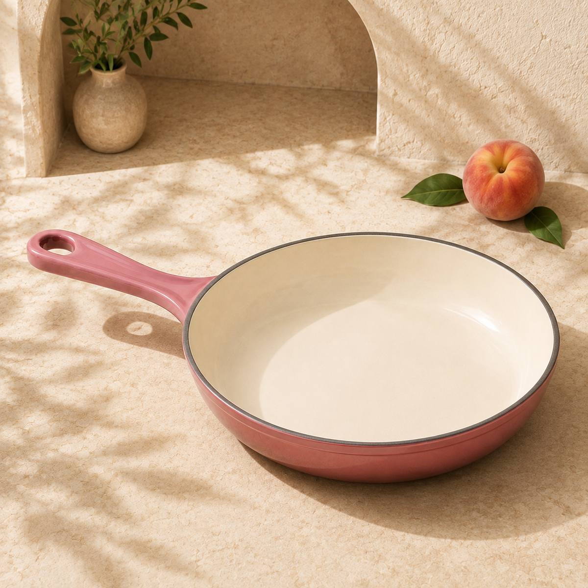 MOCHOO 10-Inch Enameled Cast Iron Frying Pan – 1.8 L