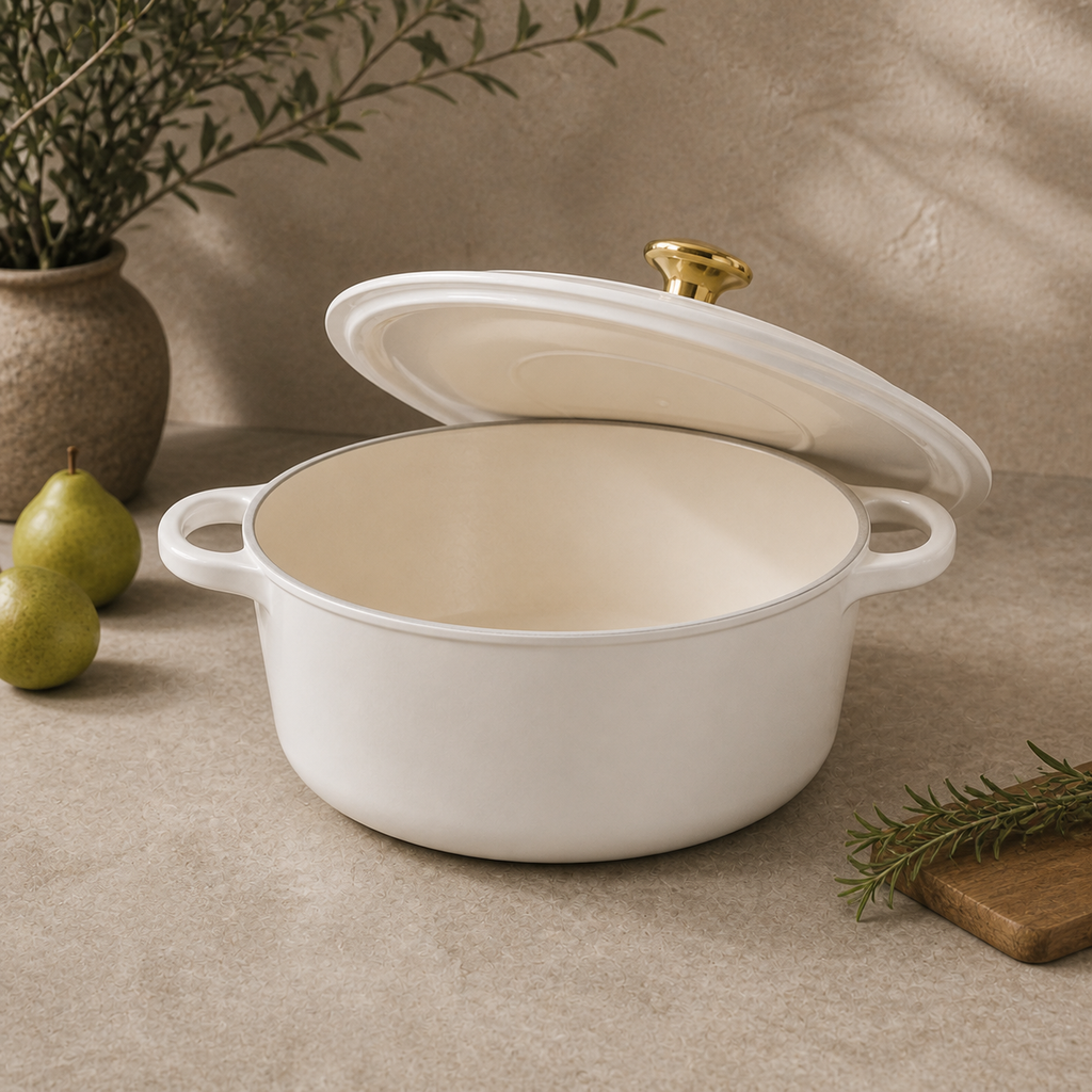 MOCHOO 24 cm Enameled Cast Iron Stew Pot – 4.5 L