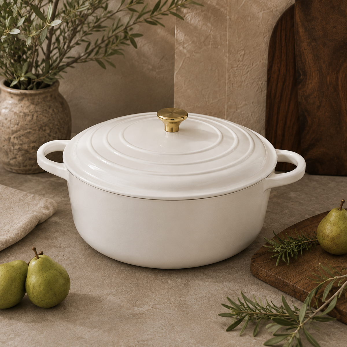 MOCHOO 26 cm Enameled Cast Iron Family Pot (Mama Pot) – 5.0 L