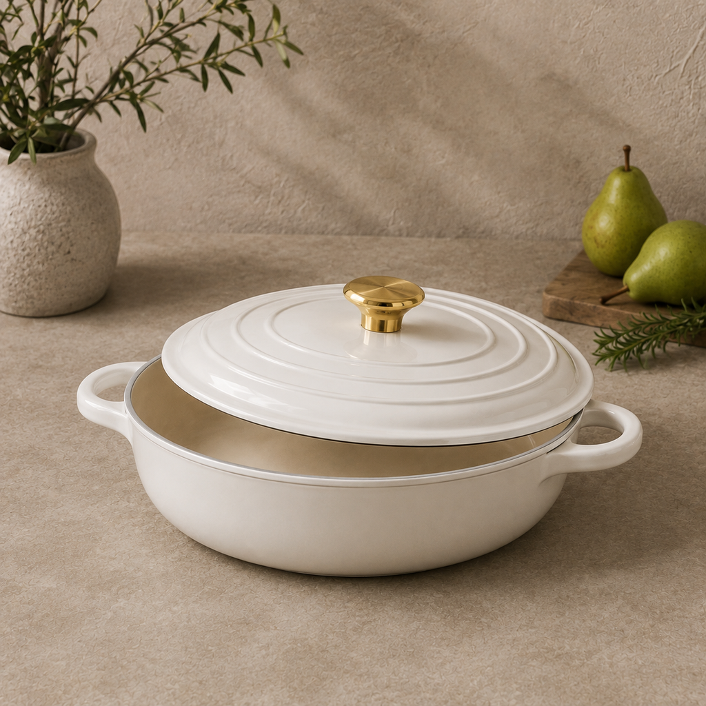 MOCHOO 30 cm Enameled Cast Iron Seafood Pot – 3.5 L
