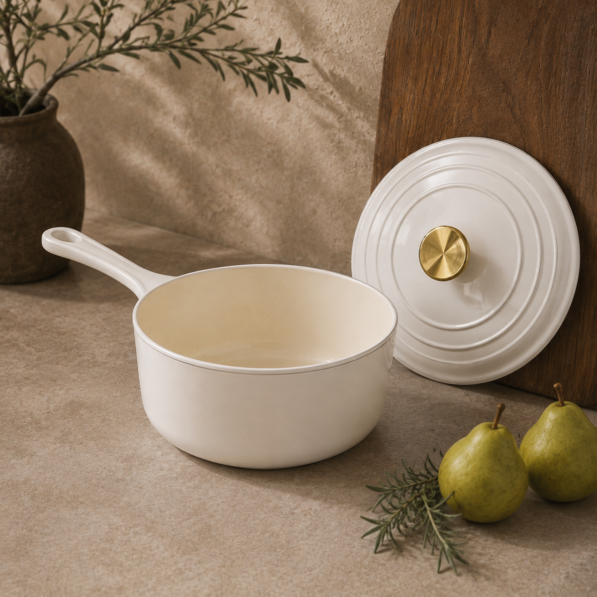 MOCHOO 19 cm Enameled Cast Iron Milk Pot – 2.3 L