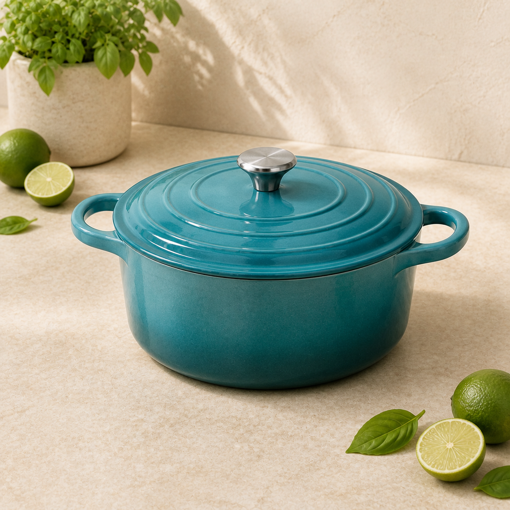 MOCHOO 24 cm Enameled Cast Iron Stew Pot – 4.5 L