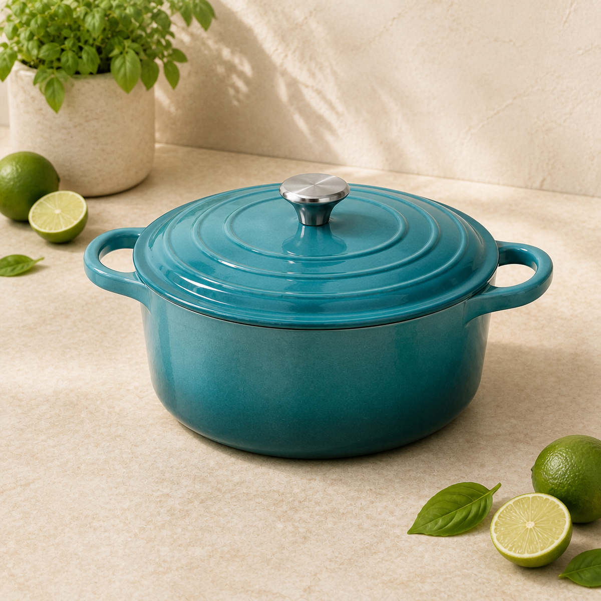 MOCHOO 24 cm Enameled Cast Iron Stew Pot – 4.5 L