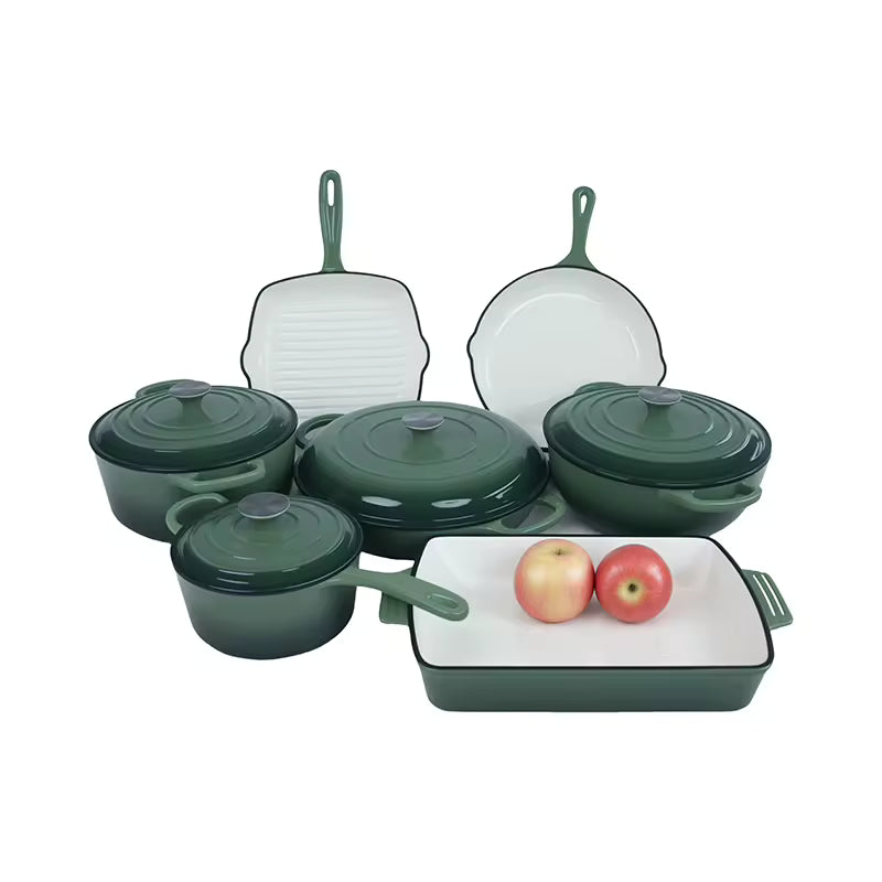 Enameled Cast Iron Cookware Set – 7 Piece
